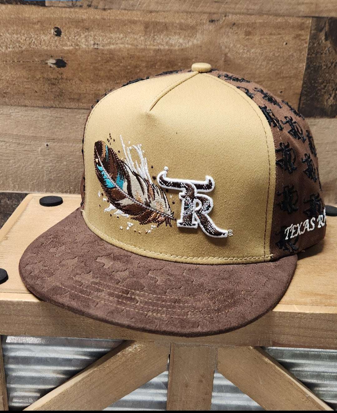 TEXAS RANCH BROWN AND TAN WITH BROWN LEAF CAP Laherradurawwnc.com