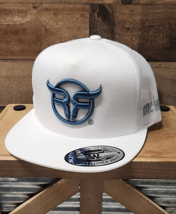 RANCHO FINO WHITE AND TEAL CAP