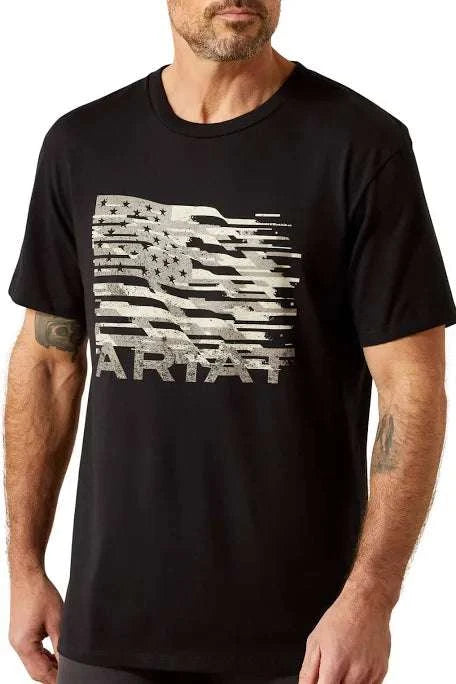 ARIAT BLACK FREEDOM FLAG SS SHIRT-10065892 Laherradurawwnc.com