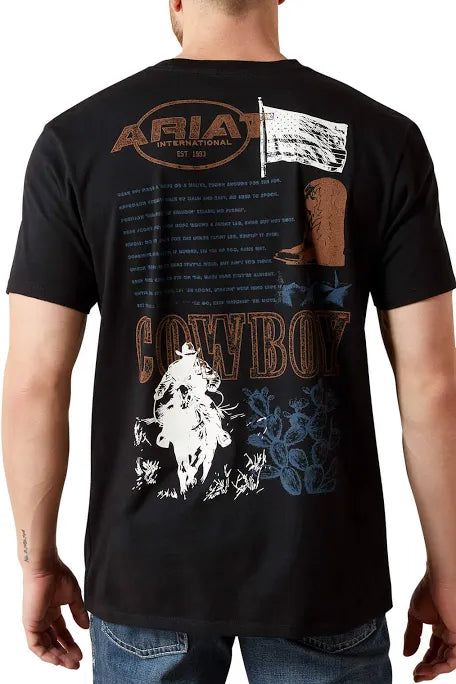 ARIAT MEN BLACK MAXIMAL COLLAGE SS TSHIRT -10065936