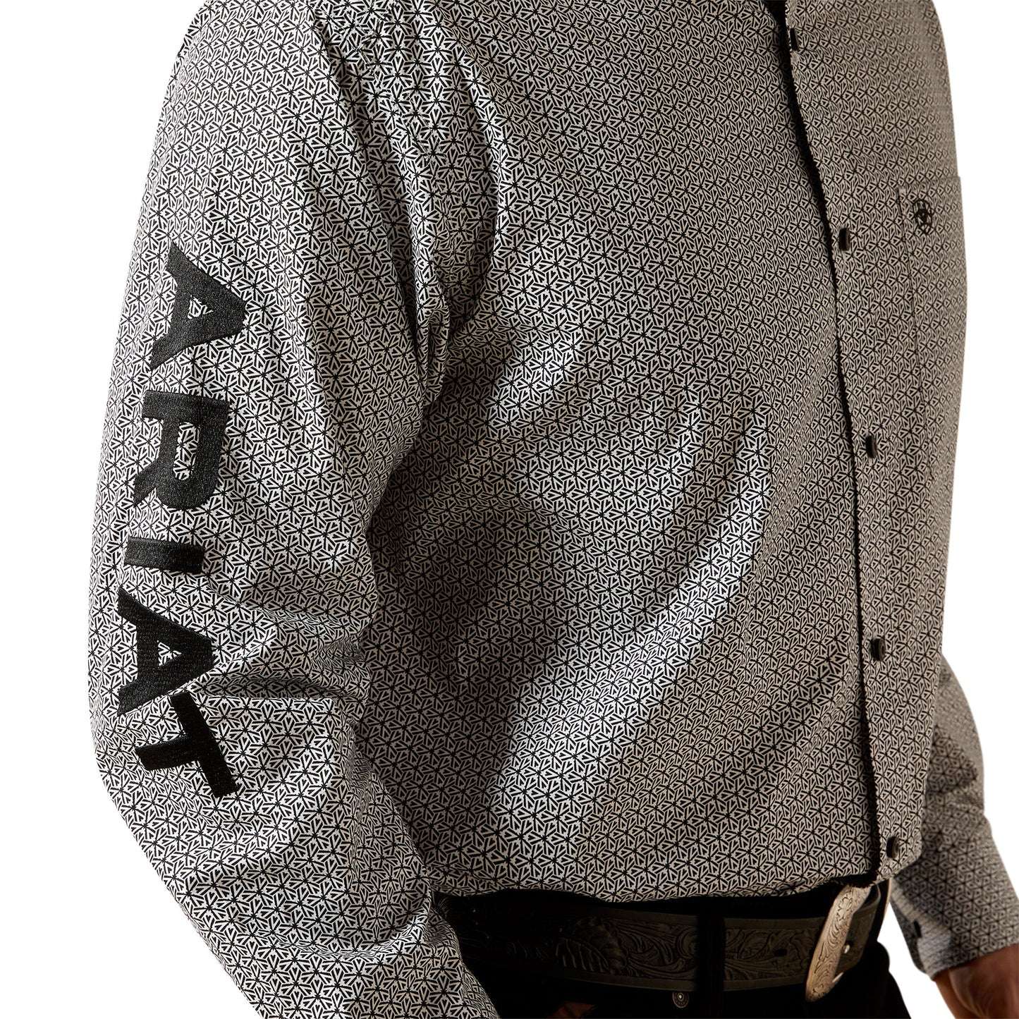 MENS WHITE/BLACK TEAM PABLO LS SHIRT -10065815 Laherradurawwnc.com