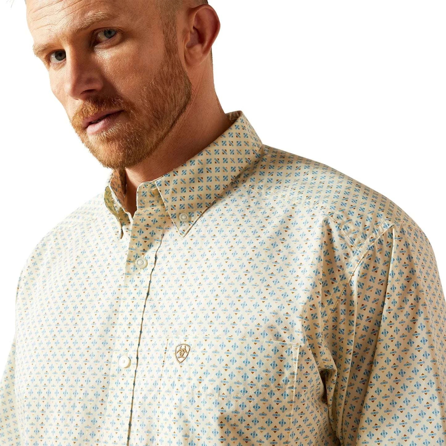 ARIAT MENS CREAM TIMBER LS SHIRT-10065770 Laherradurawwnc.com