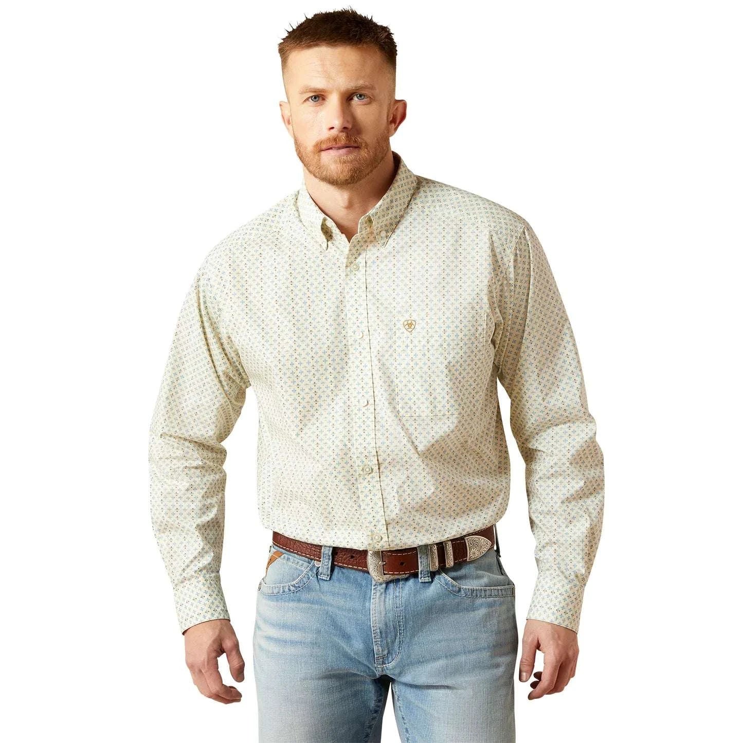 ARIAT MENS CREAM TIMBER LS SHIRT-10065770 Laherradurawwnc.com