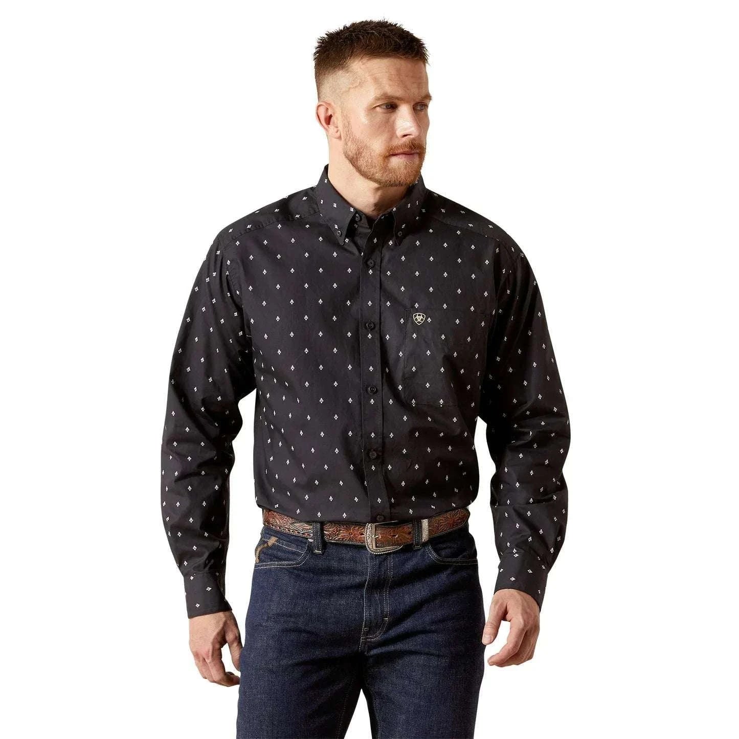 ARIAT MENS BLACK TAYLOR LS SHIRT -10065856 Laherradurawwnc.com