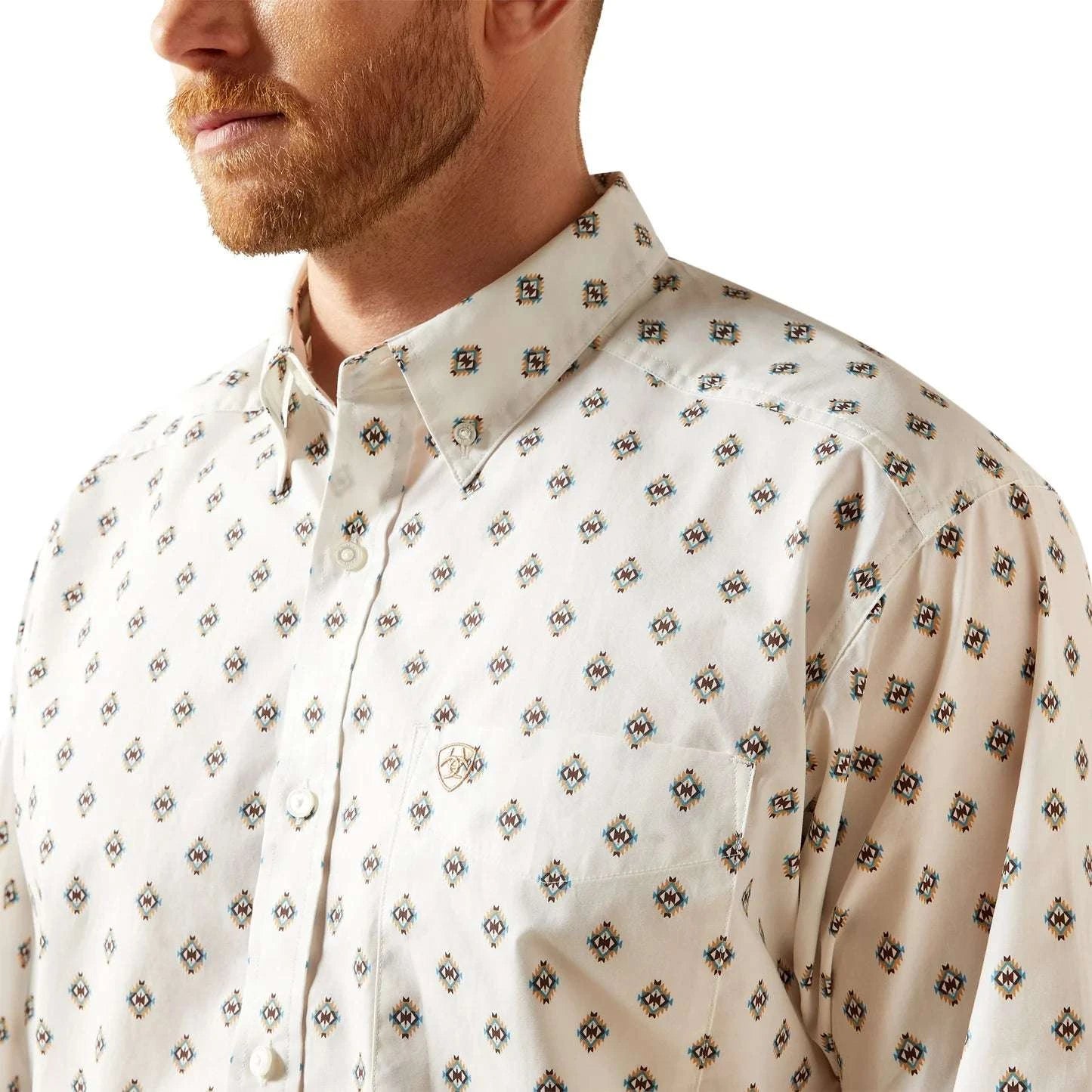 ARIAT MEN WHITE THELL LS SHIRT -10065769 Laherradurawwnc.com