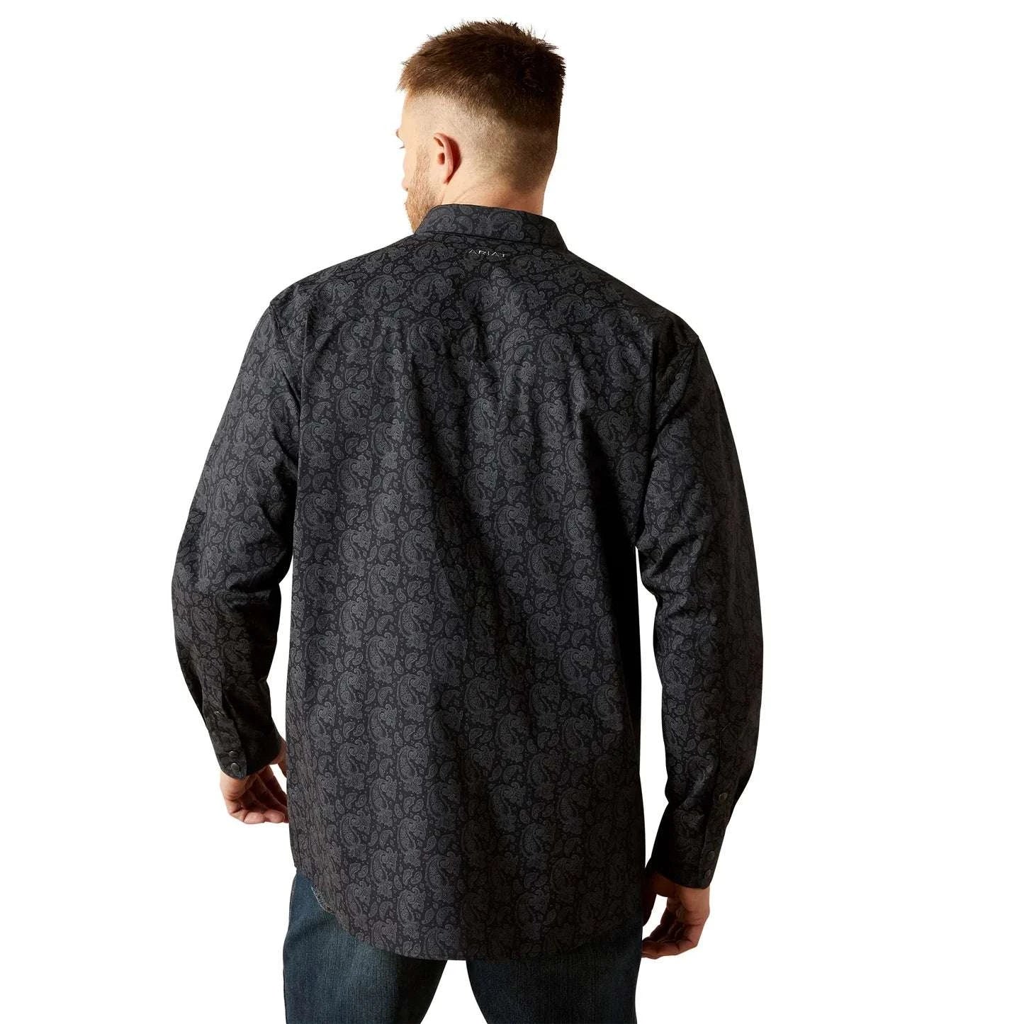 ARIAT MEN BLACK FINNIGAN SNP LS SHIRT- 10065962 Laherradurawwnc.com