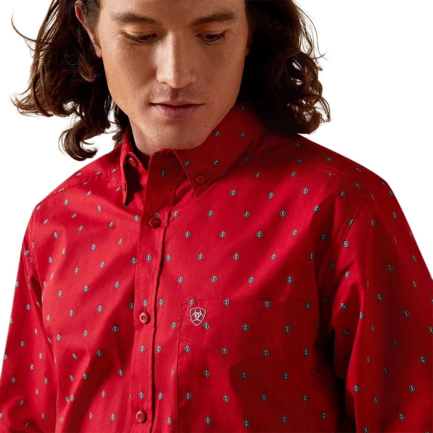 ARIAT MEN RED TRUETT FTD LS SHIRT-10065847 Laherradurawwnc.com