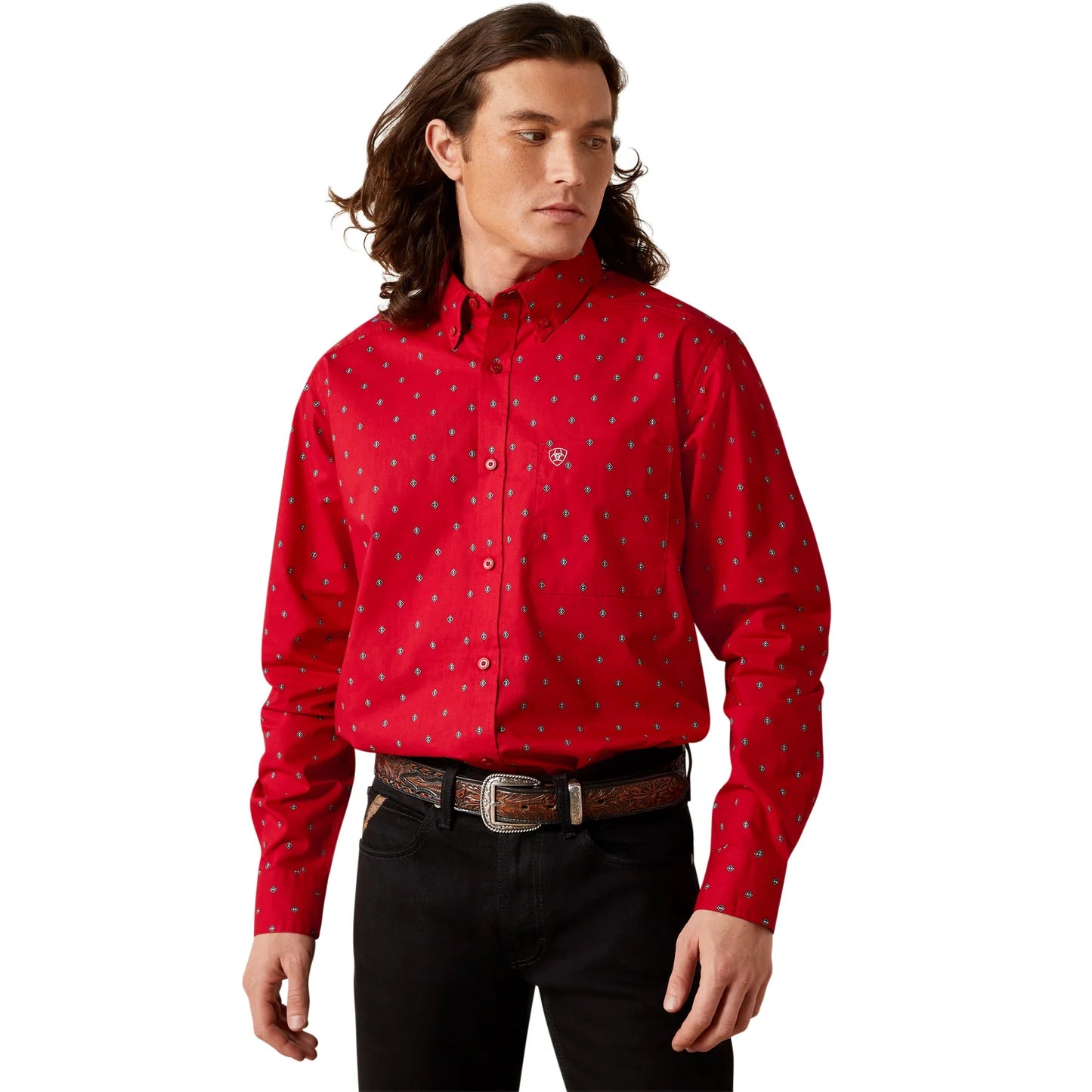 ARIAT MEN RED TRUETT FTD LS SHIRT-10065847