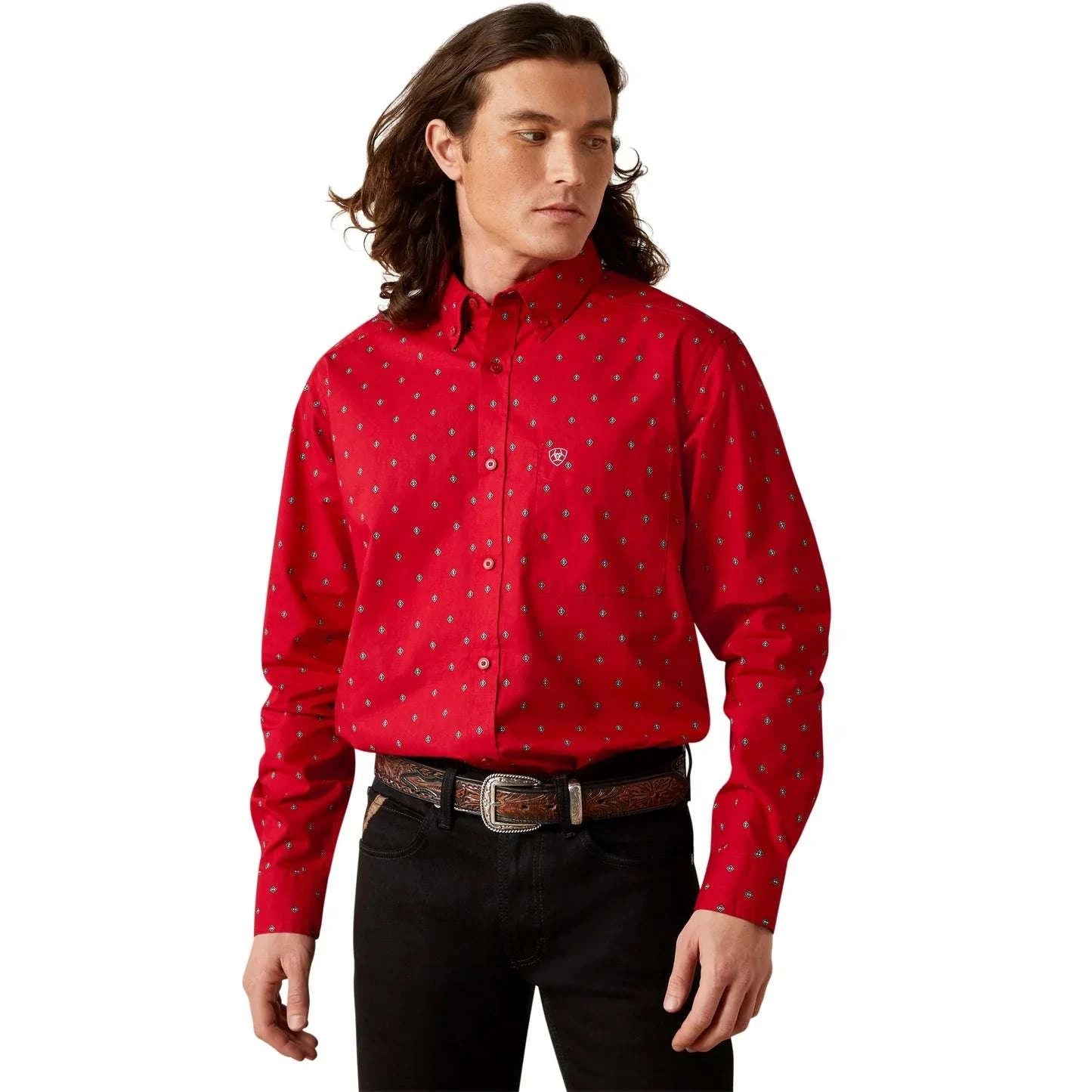 ARIAT MEN RED TRUETT FTD LS SHIRT-10065847 Laherradurawwnc.com
