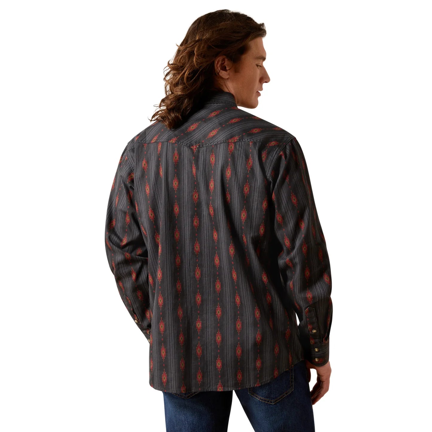 ARIAT MEN BLACK HARREL RETRO SNP LS SHIRT -10065786 Laherradurawwnc.com