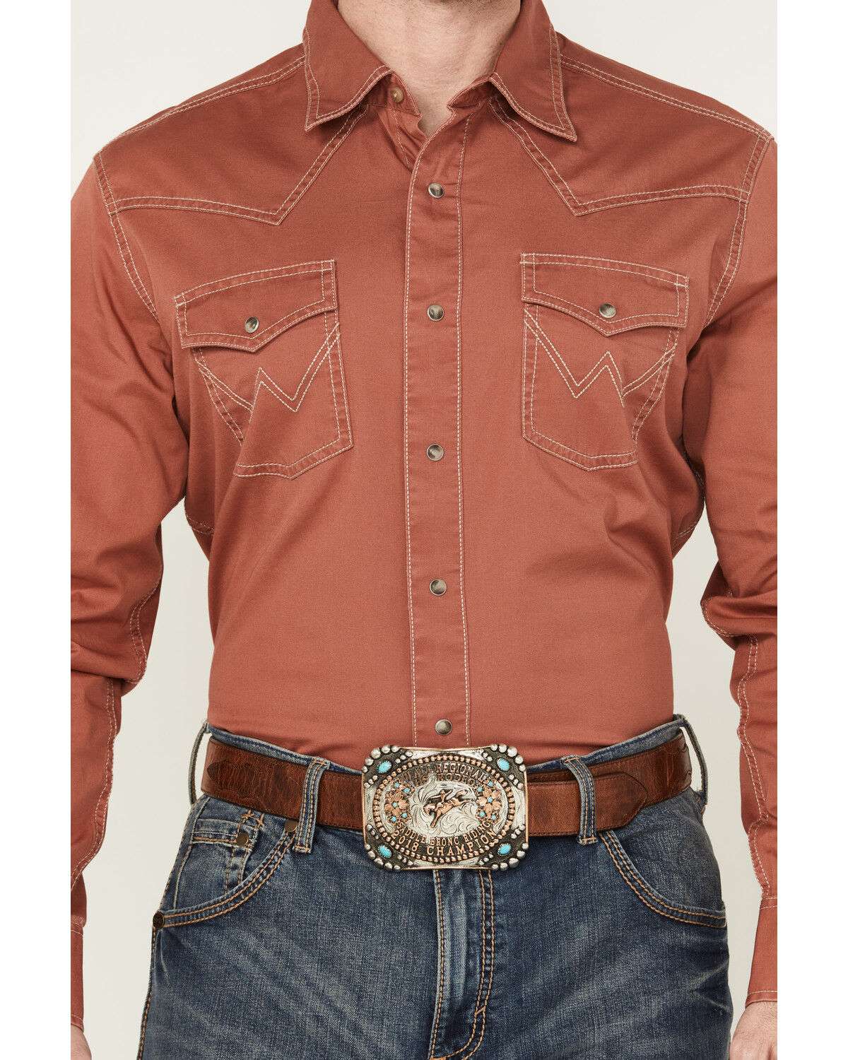 WRANGLER RUST COPPER LS SHIRT -112374980 Laherradurawwnc.com