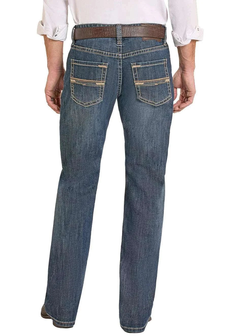 ROCK&ROLL MENS DOUBLE BARREL STRAIGHT BOOTCUT MEDIUM WASH -RELAXED FIT BM0SD08574 Laherradurawwnc.com
