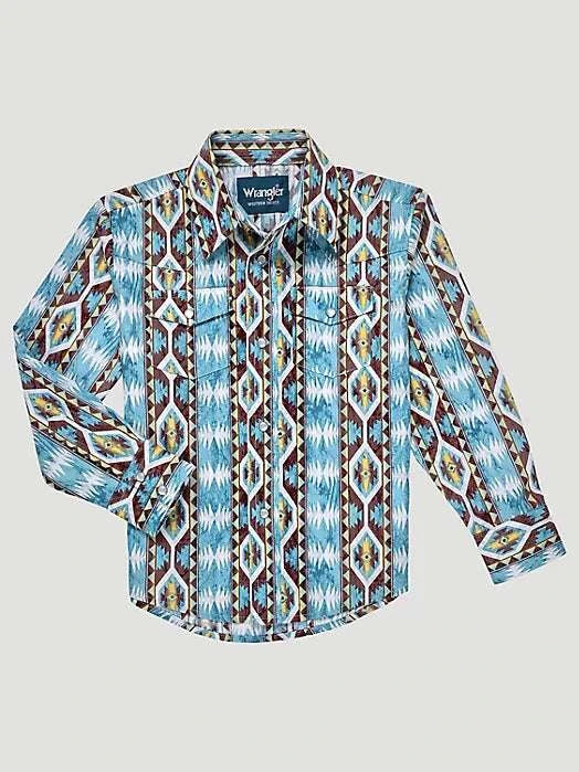 BOY'S WRANGLER LONG SLEEVE SHIRT 112326347 Laherradurawwnc.com