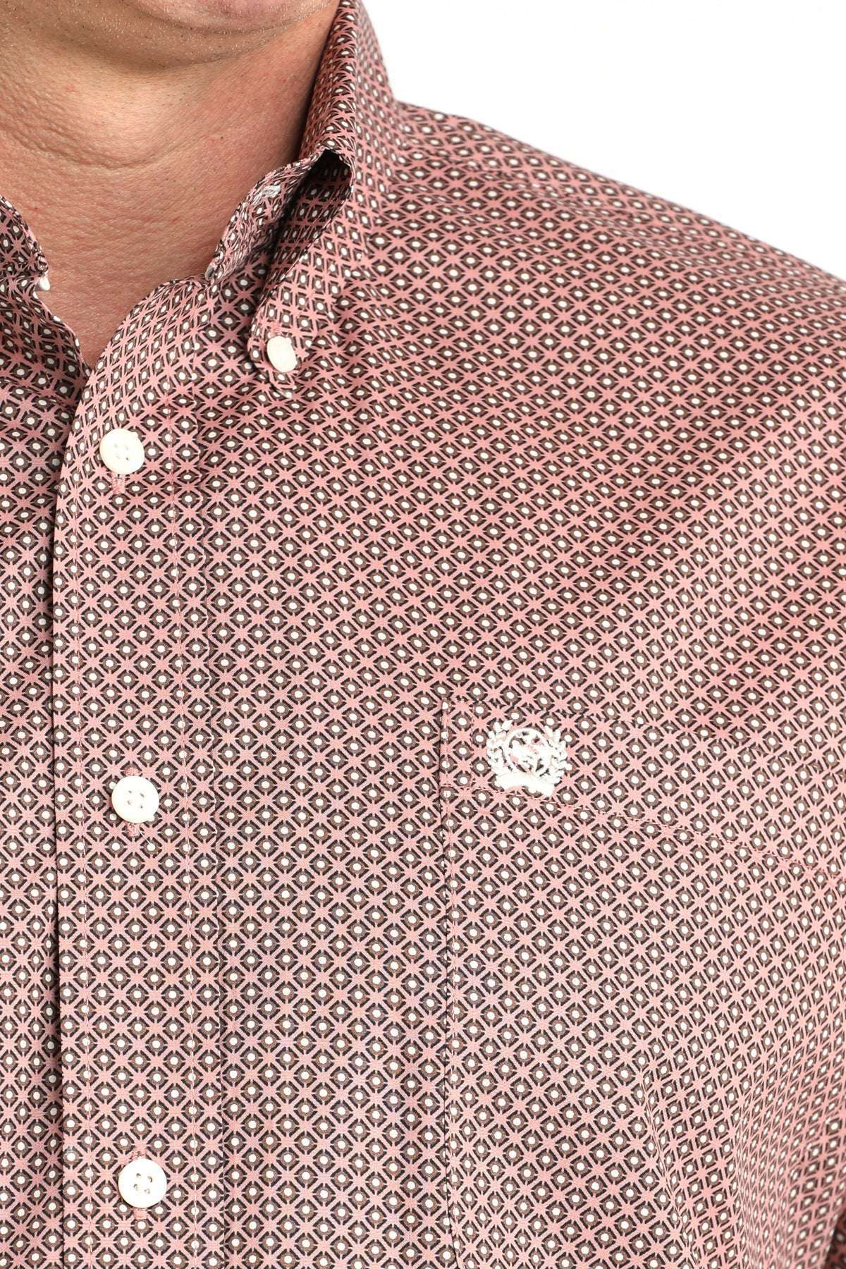 CINCH MENS SHIRT SLEEVE MTW1106017 PNK Laherradurawwnc.com