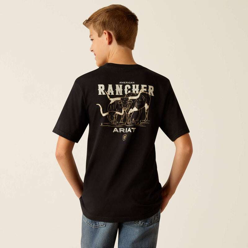 ARIAT AMERICAN RANCHER SS TSHRT BLACK 10052039 Laherradurawwnc.com