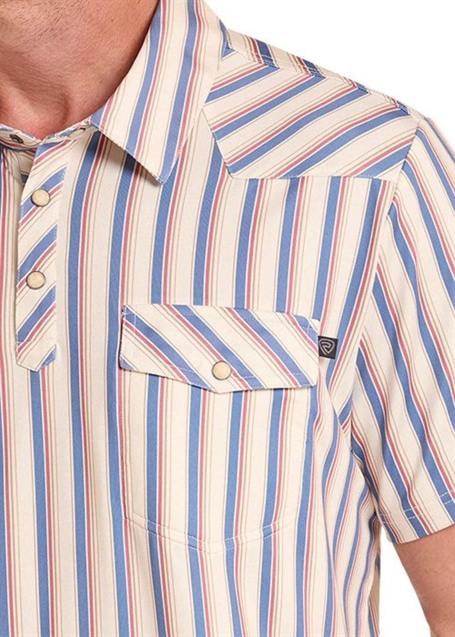 ROCK&ROLL MENS NATURAL WESTERN POLO STRIPES AOP SHORT SLEEVE
- BM51T09057