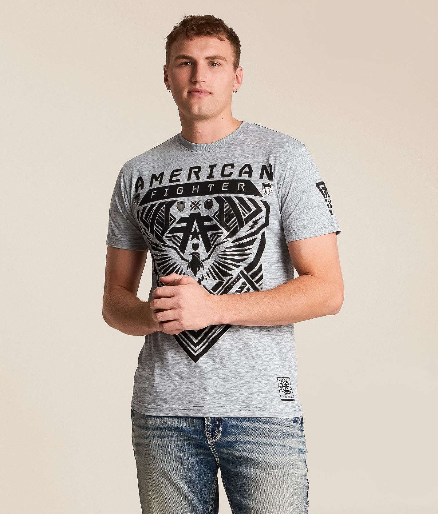 AMERICAN FIGHTER GRAY CEDAR FALLS S/S TEE FM16281 Laherradurawwnc.com