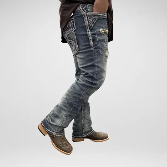 ROCK IN LA MENS PANTS BLUE R-373 Laherradurawwnc.com