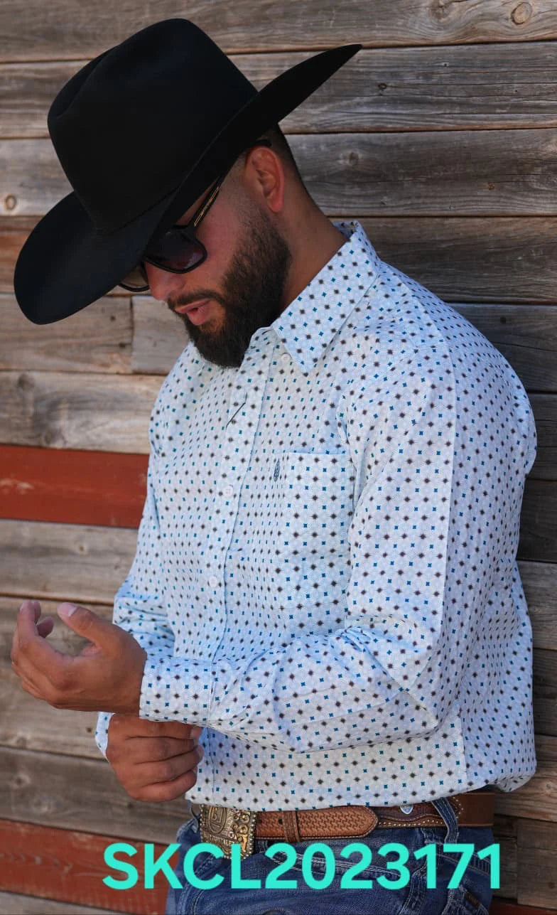 CUERO LINE MEN’S BLUE LONG SLEEVE SKCL2023171