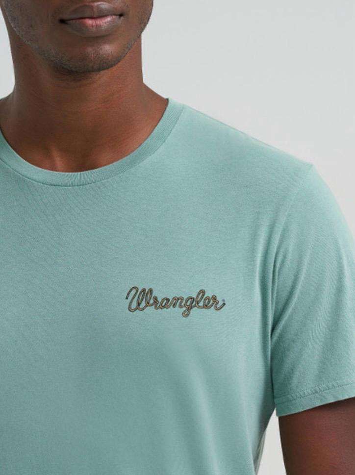 WRANGLER OIL BLUE COWBOY PRINT - MENS TEE - 112375739 Laherradurawwnc.com