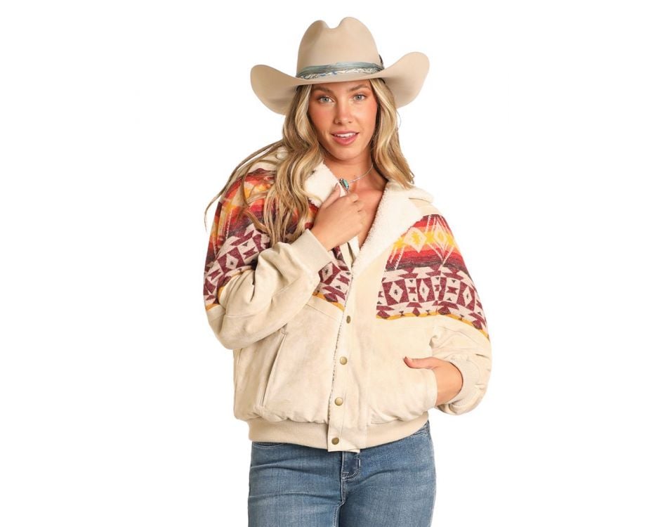 ROCK&ROLL WOMEN AZTEC BORDER JACKET-BW92C04346