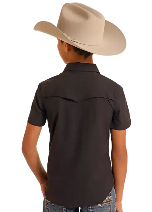 ROCK&ROLL KIDS BLACK SHIRT TEK SNAP- BBN3S06797