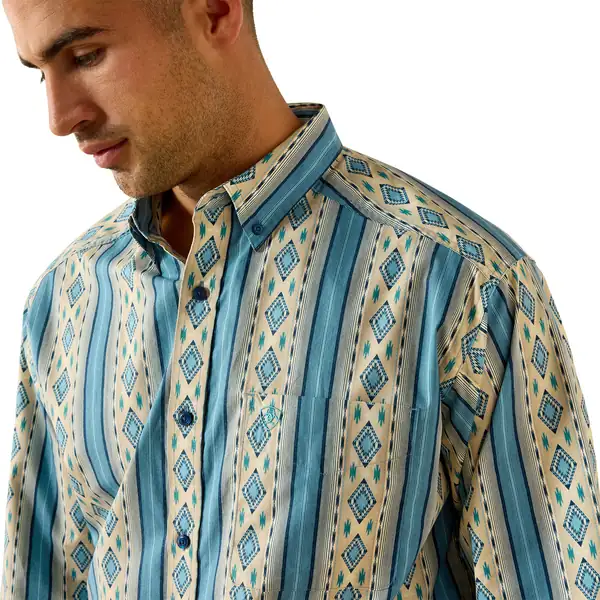 ARIAT MEN JADEN LS SHRT SUMMER MELON SOUTHWEST PRINT 10071612 Laherradurawwnc.com