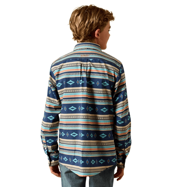ARIAT BOYS TEAM JET LS SHRT NAVY/ ORANGE 10071171 Laherradurawwnc.com