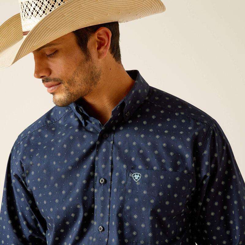 ARIAT CLASSIC FIT JACOBI LONG SLEEVE SHIRT NAVY - 10048382 Laherradurawwnc.com