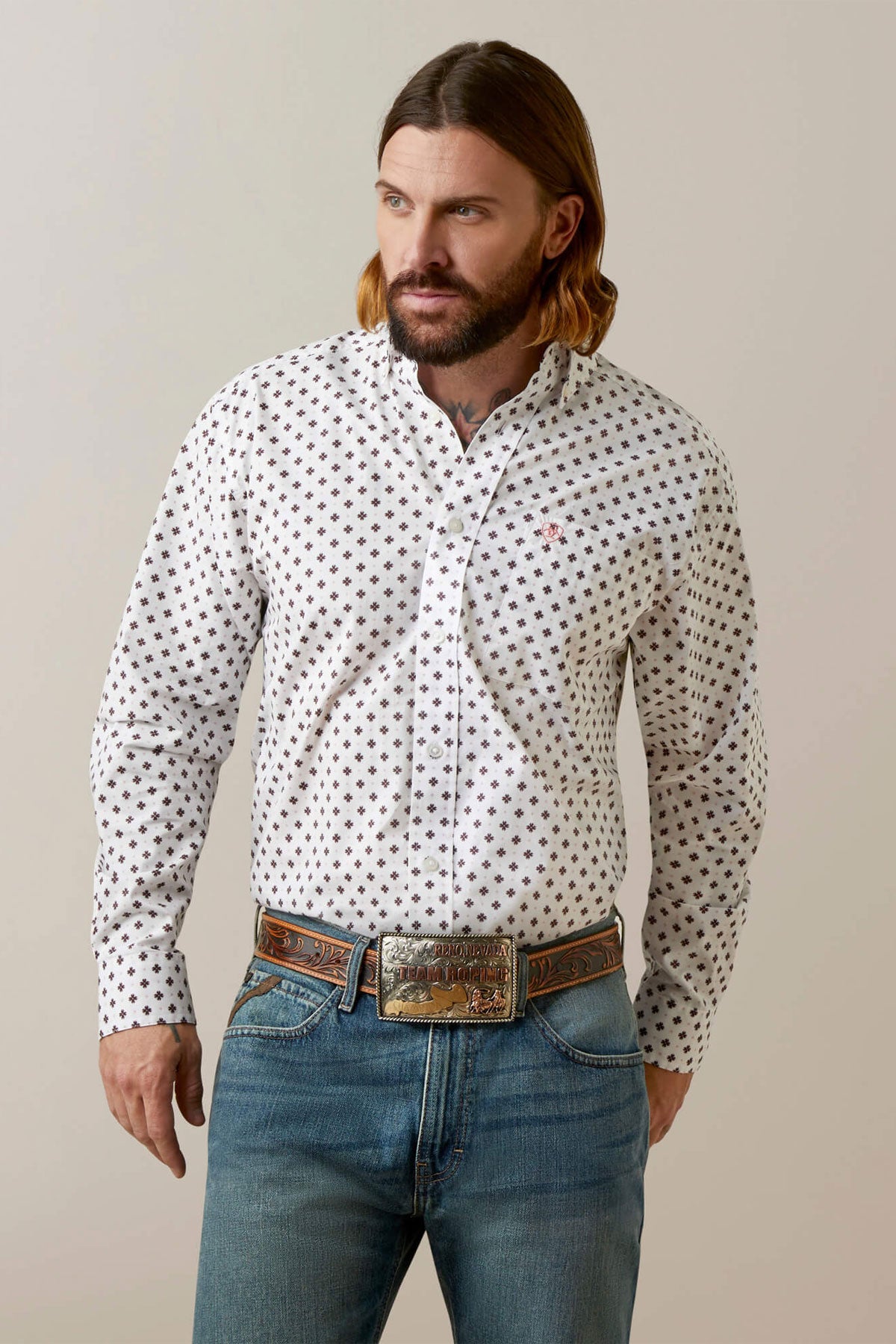 ARIAT AIDEN CLSSC SNAP LS SHRT WHITE-10045048