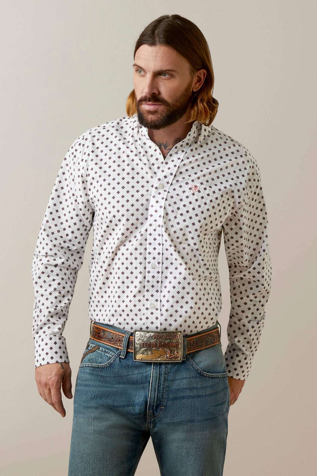 ARIAT AIDEN CLSSC SNAP LS SHRT WHITE-10045048 Laherradurawwnc.com