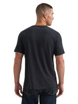 Man wearing a black t-shirt