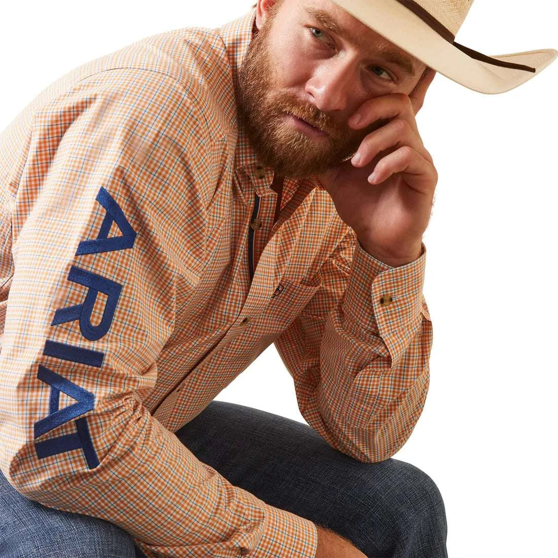 ARIAT PRO TEAM SHAY FTD LS SHRT ORANGE -10043797 Laherradurawwnc.com