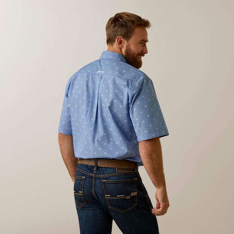 ARIAT MEN JAVIER CLASSIC SS SHORT SLEEVE BLUE 10044895 Laherradurawwnc.com