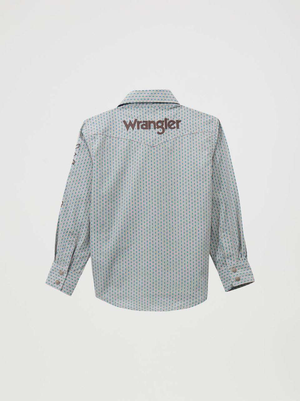Wrangler Grey With Western Print Long Sleeve Boys 112369433 Laherradurawwnc.com