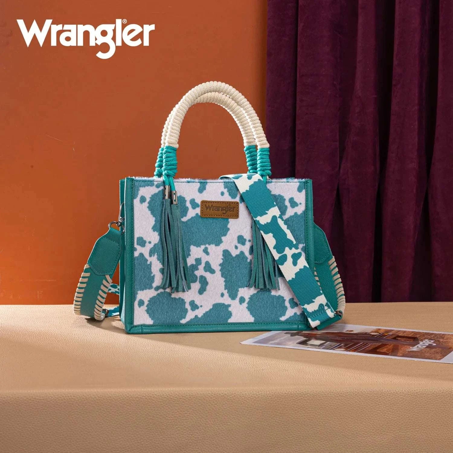 WRANGLER COWHIDE CROSS BODY TURQUOISE 8120STQ Laherradurawwnc.com