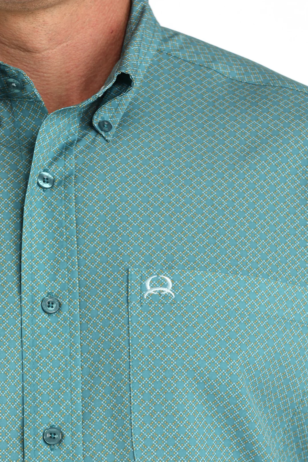 CINCH MENS TEAL SHORT SLEEVE SHIRT - MTW1725005
