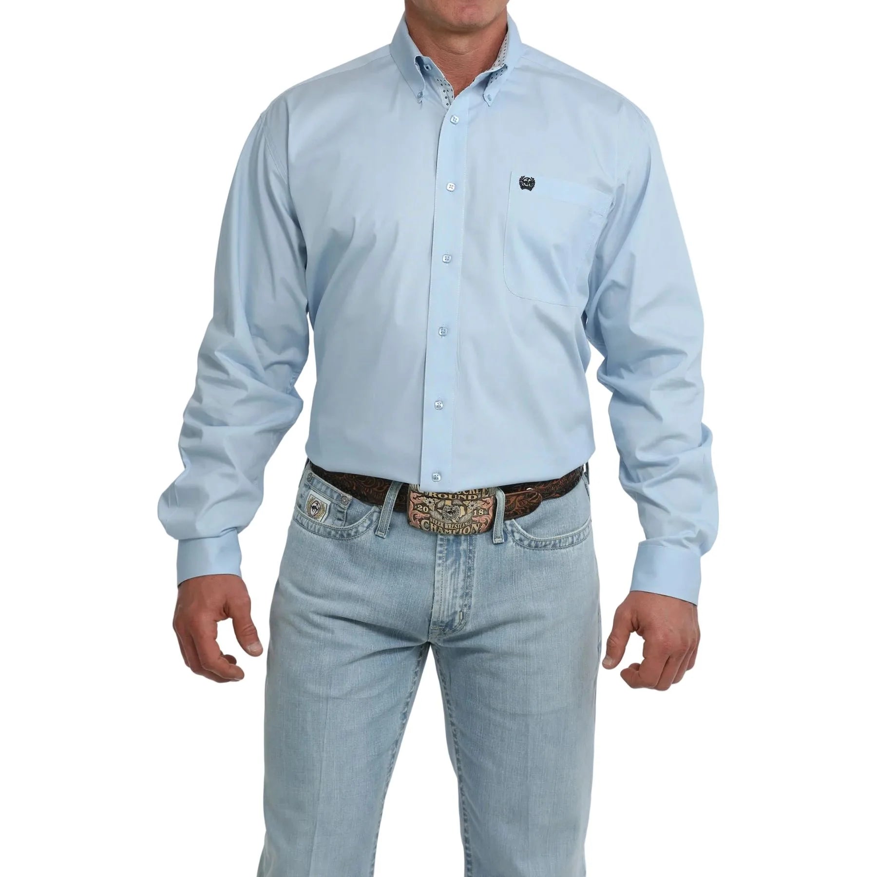 CINCH MENS PLAIN LIGHT BLUE SHIRT - MTW1106125