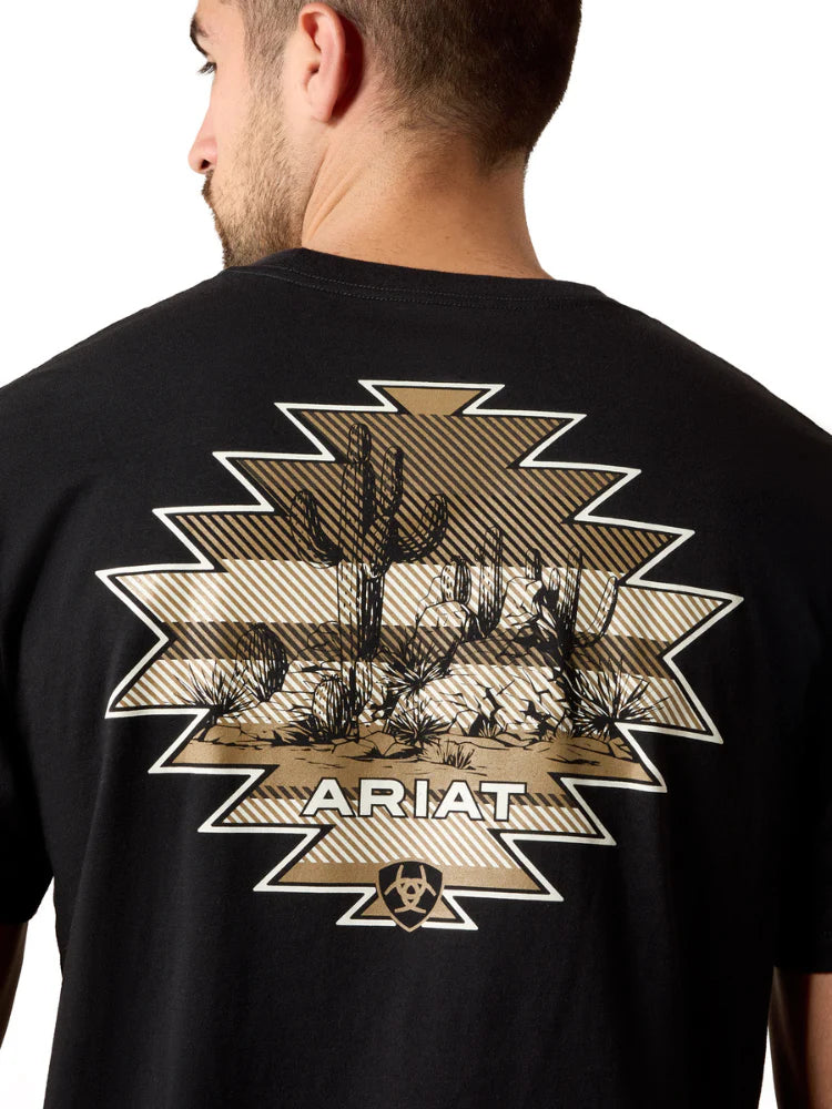 ARIAT MENS BLACK CACTUS RIDER T-SHIRT - 10061641