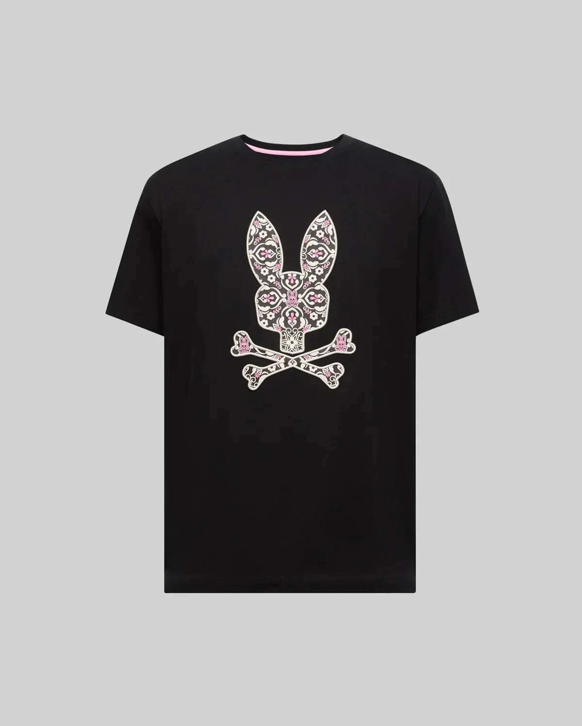 PSYCHO BUNNY LUKE GRAPHIC TEE BLACK & PINK - MT0200236 Laherradurawwnc.com