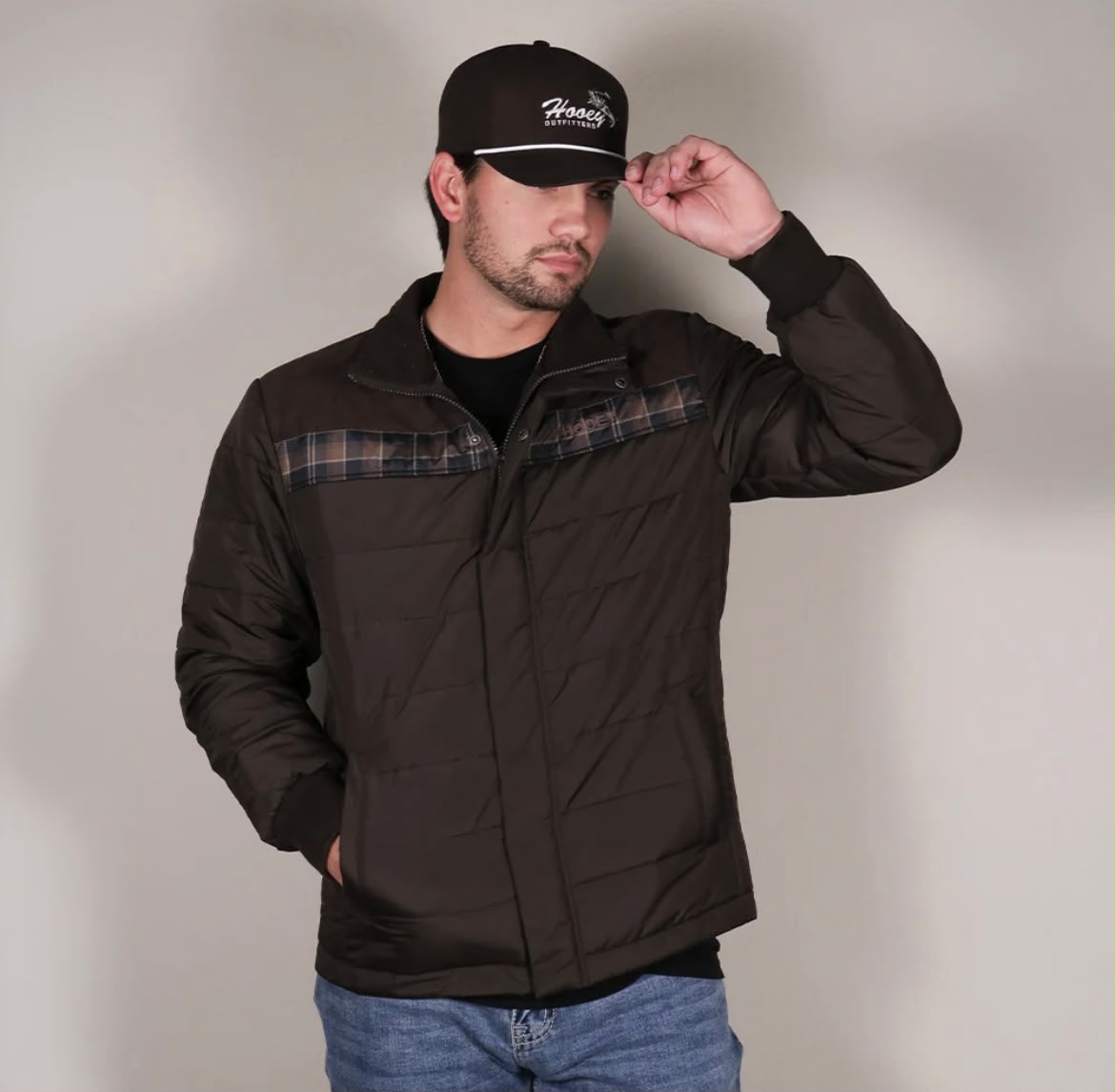 HOOEY MEN’S JACKET BANFF DARK BROWN PUFFER HJ2607DKBR