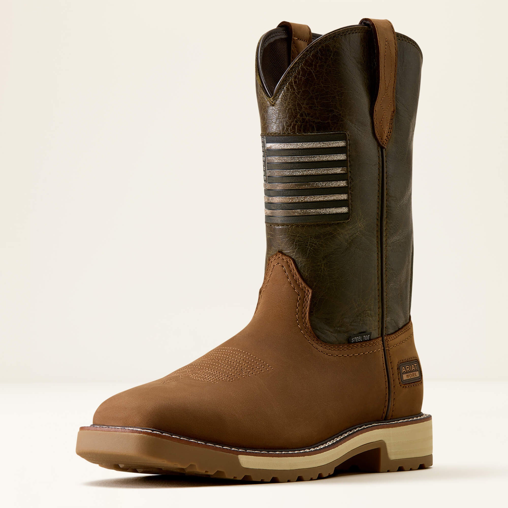 ARIAT WORK MENS ACTIVATOR PATRIOT ALAMO BROWN EARTHY OLIVE STEEL TOE 10080468