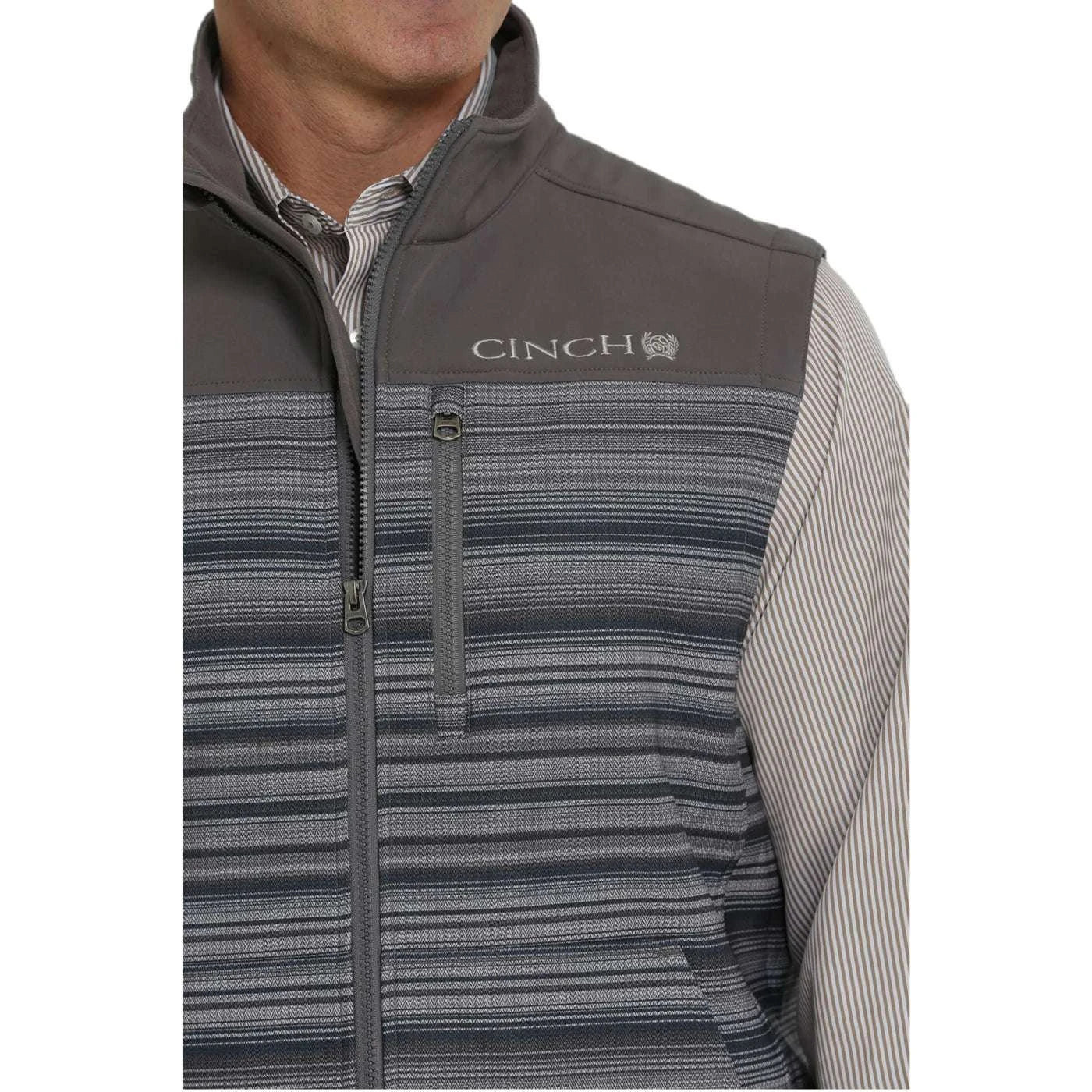 MEN’S CINCH VEST GREY AZTEC-MWV1563002 Laherradurawwnc.com