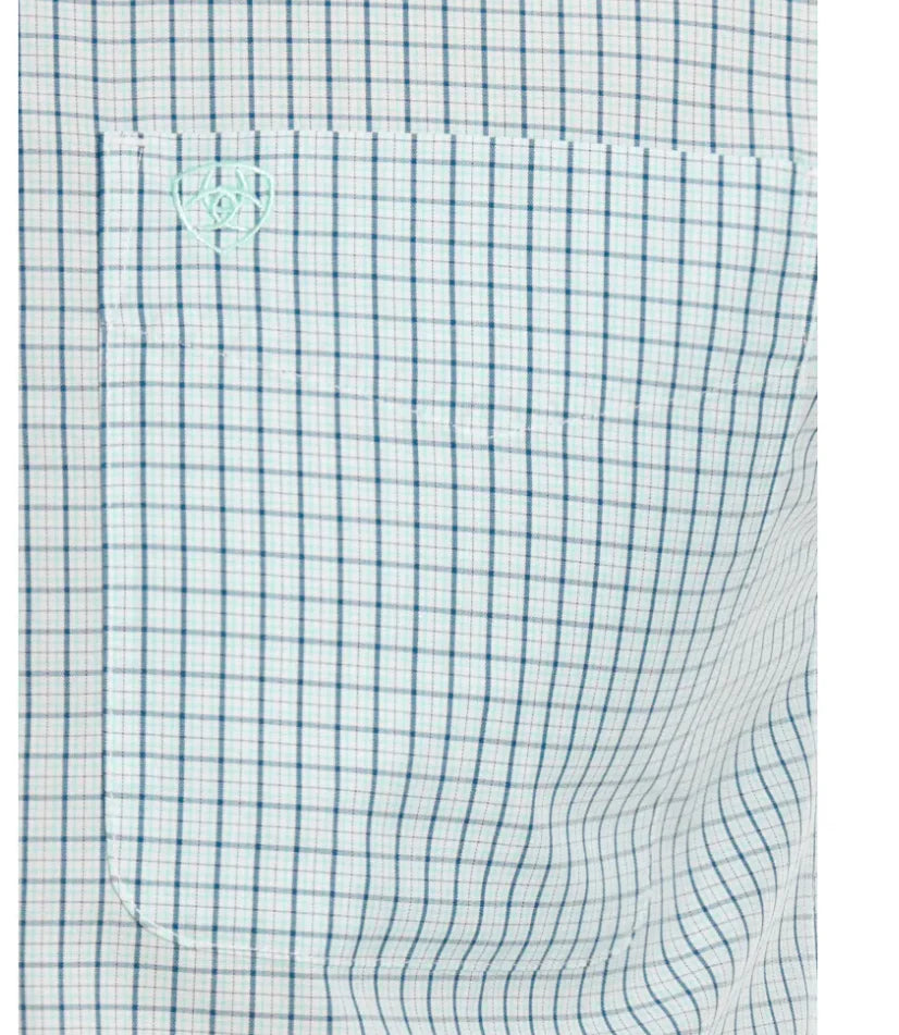 ARIAT MEN WF COLTEN FTD LS SHRT AQUA 10044905