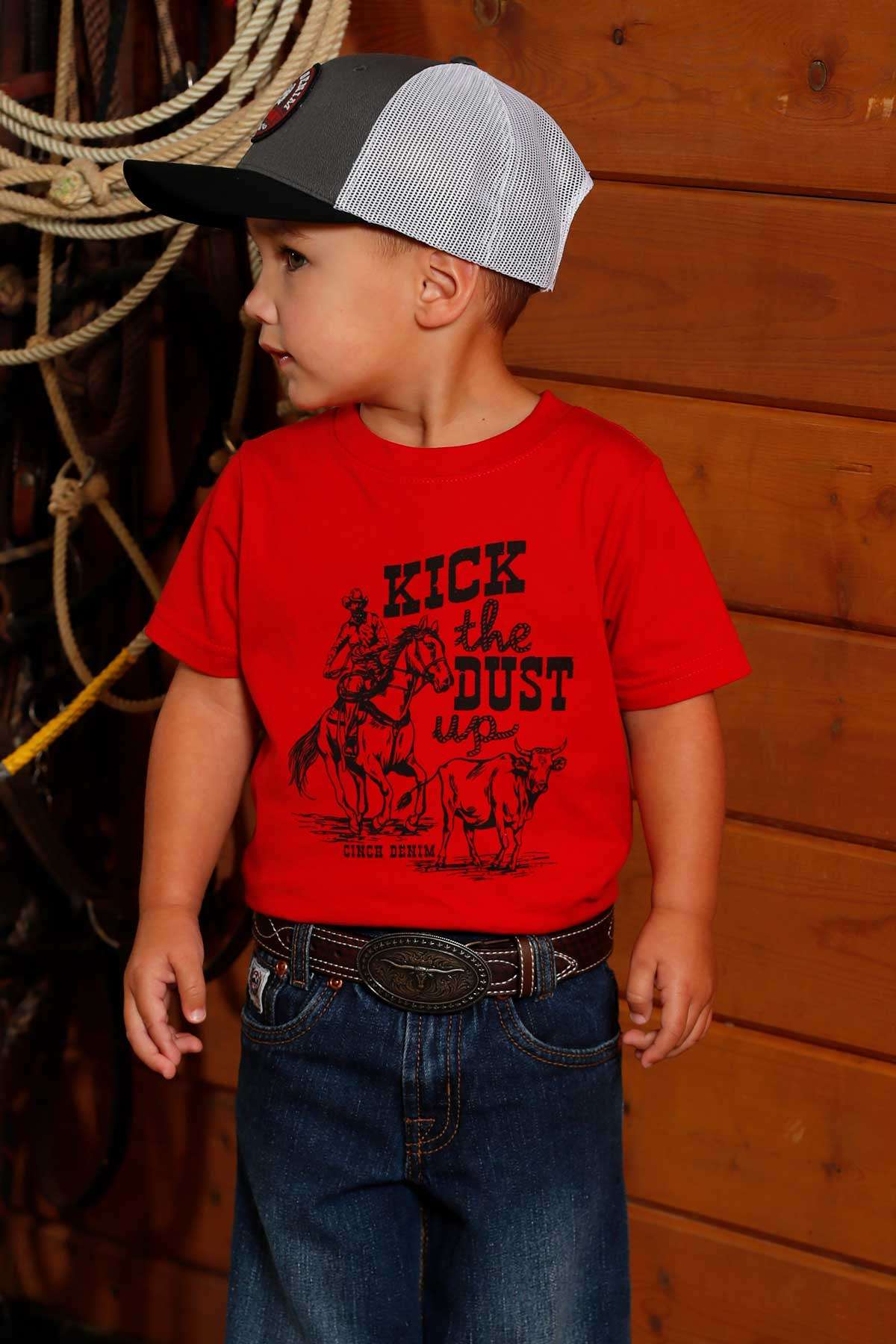 CINCH BOYS SHIRT MTT7670169 RED Laherradurawwnc.com
