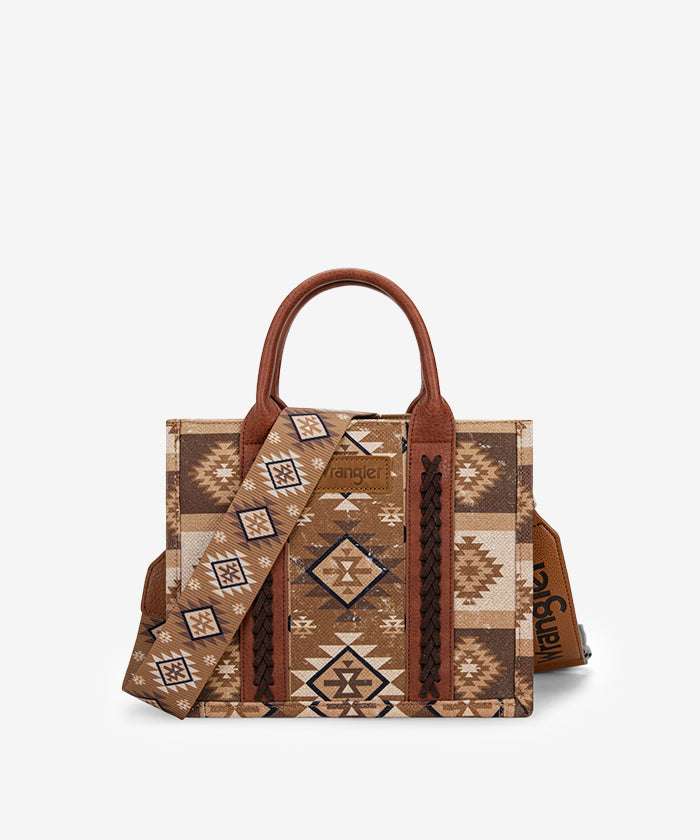 WRANGLER AZTEC PATTERN DUAL SIDED PRINT TOTE BAG 8120SBR Laherradurawwnc.com