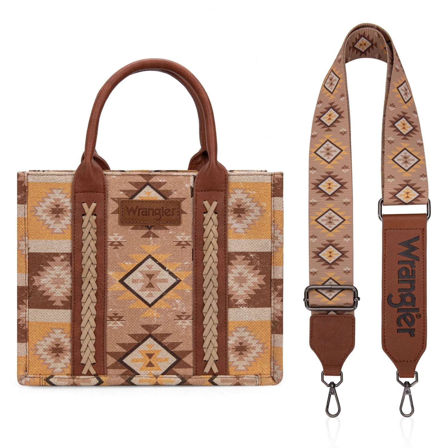 WRANGLER AZTEC PATTERN DUAL SIDED PRINT TOTE BAG 8120STN Laherradurawwnc.com