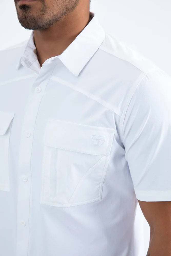 PLATINI MEN SHIRT SHORT SLEEVE WHITE-PGS8785