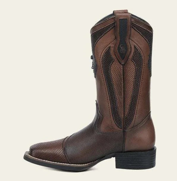 BOOTS CUADRA RES CRUST MIEL EMBROIDERY & LASER SQUARE TOE CU986 Laherradurawwnc.com