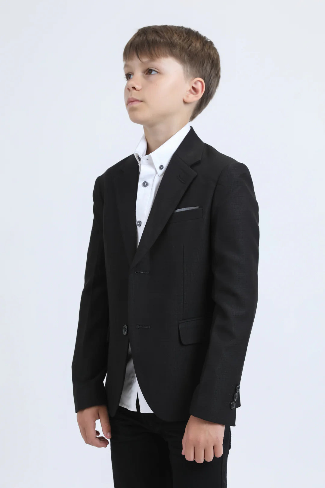 Boys platini Faux suede western Black BLAZER-BLK10530